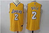Nike Los Angeles Lakers #2 Lonzo Ball Yellow Stitched Jersey,baseball caps,new era cap wholesale,wholesale hats